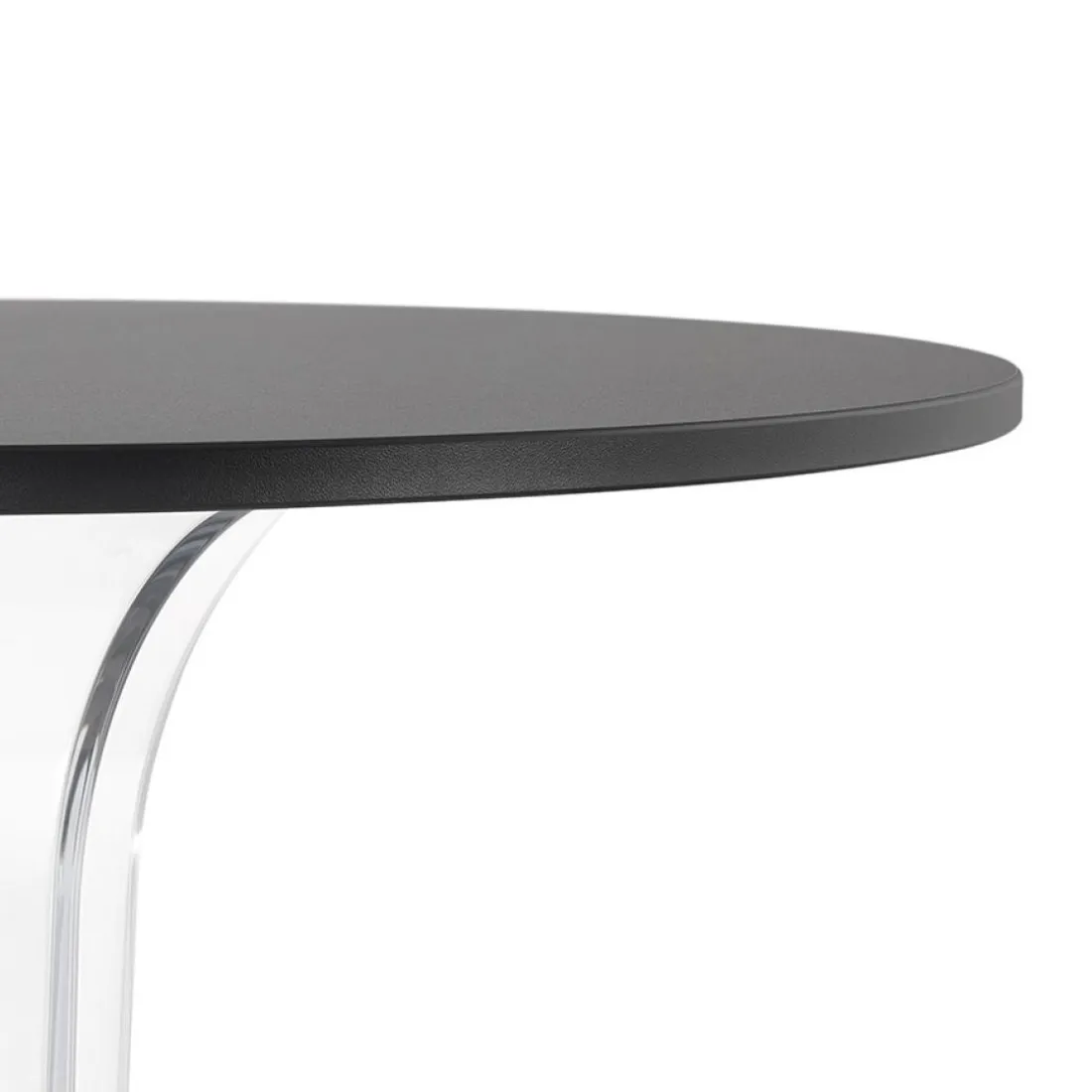 Table de terrasse ronde 'LIMPID' noire intérieur et extérieur