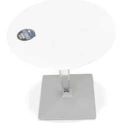 Table de terrasse ronde 'LIMPID' blanche intérieur et extérieur