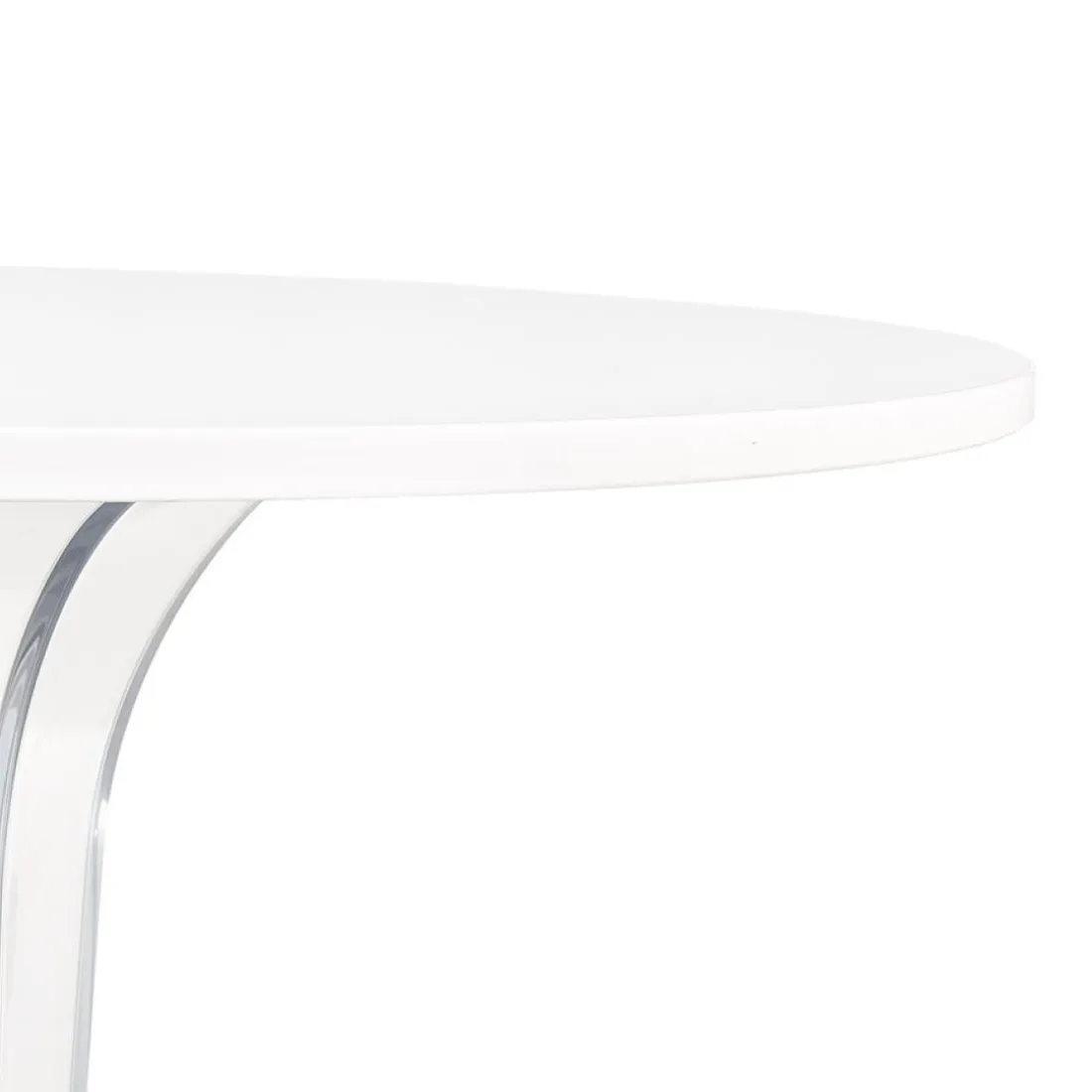 Table de terrasse ronde 'LIMPID' blanche intérieur et extérieur