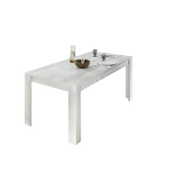 Table extensible 180x90cm décor chene blanc