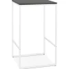 Table haute 'ORTOS' avec plateau noir et structure blanche idéale pour les professionnels