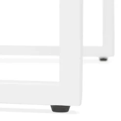 Table haute 'ORTOS' avec plateau noir et structure blanche idéale pour les professionnels