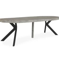 Table Ronde Extensible NERO Noir Et Effet Béton
