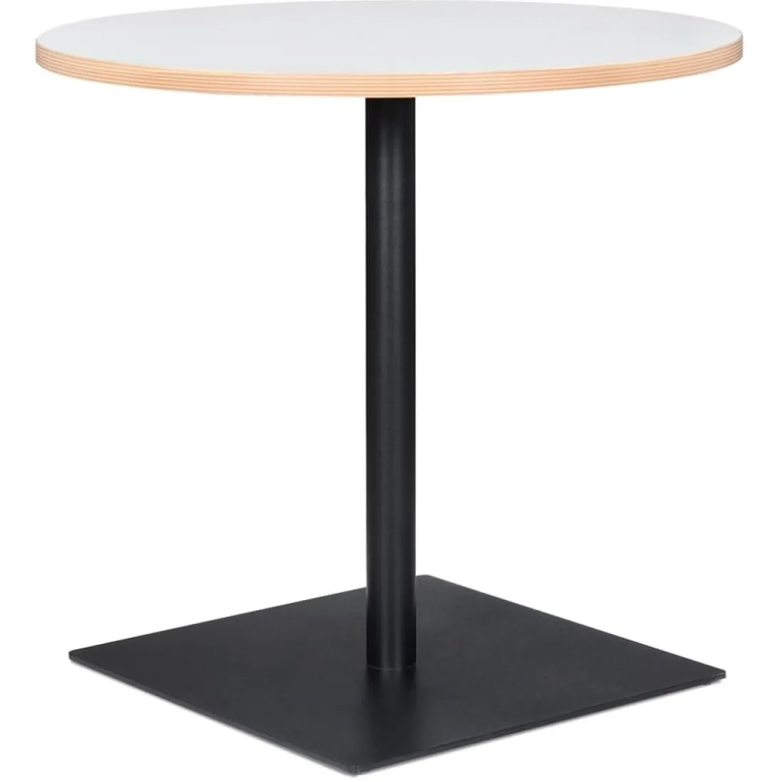 Table ronde 'FUSION ROUND' blanche et structure noire