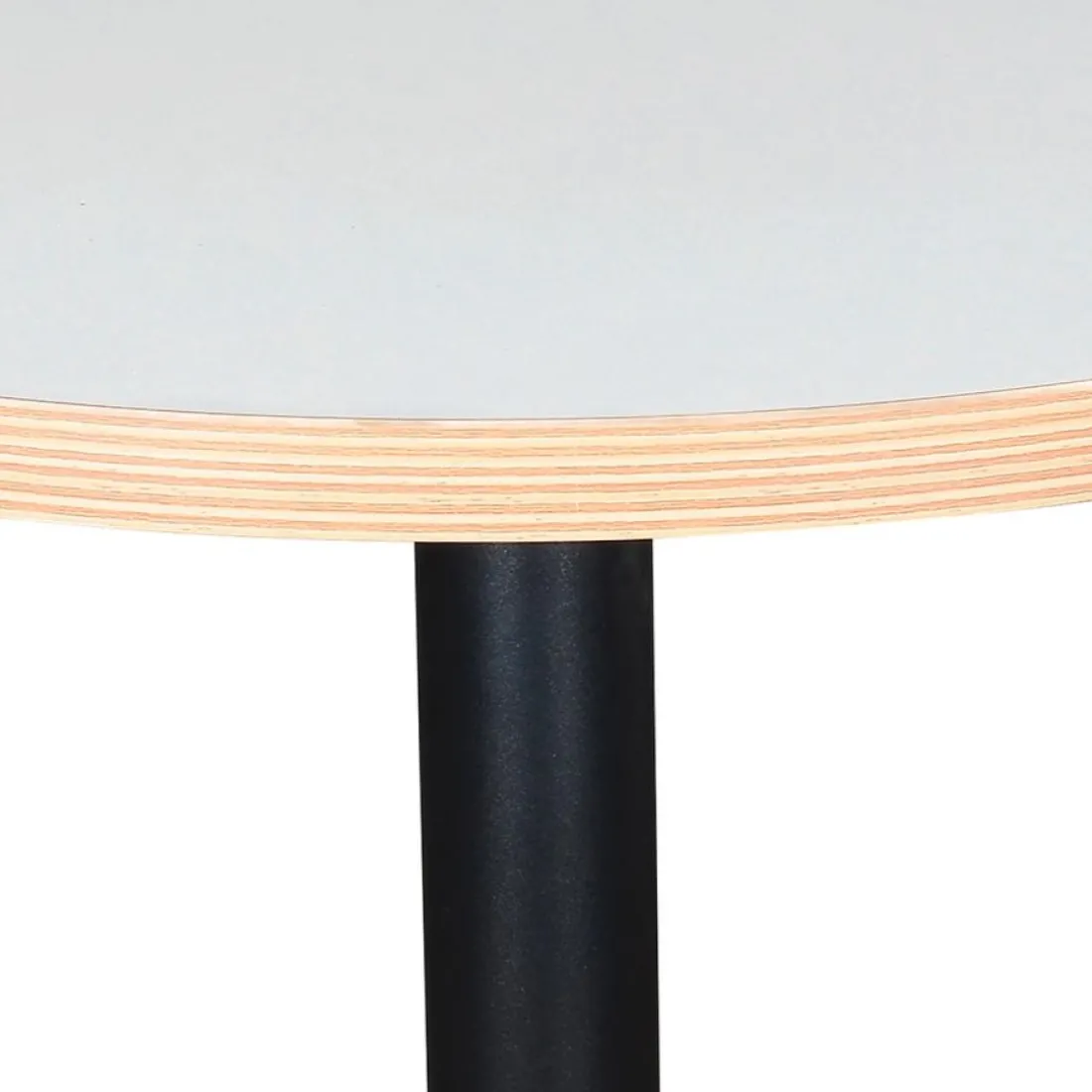 Table ronde 'FUSION ROUND' blanche et structure noire