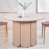 Table ronde style japandi Tulipa rallonges intégrées Bois clair