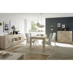 Table salle à manger 180cm RUSTICA décor chêne samoa