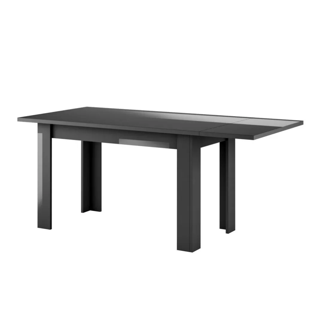 Table salle à manger extensible DANA laqué anthracite brillant