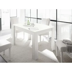 Table salle à manger extensible SKY laqué blanc mat