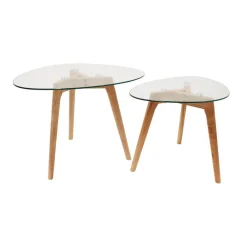 Tables Gigognes Verre Chêne PETSAMO