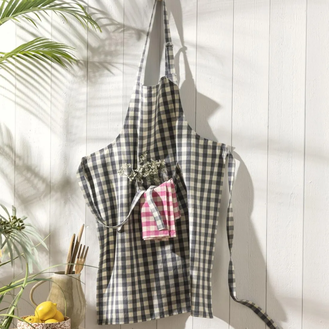 Tablier adulte vichy DOULIATAB - gris