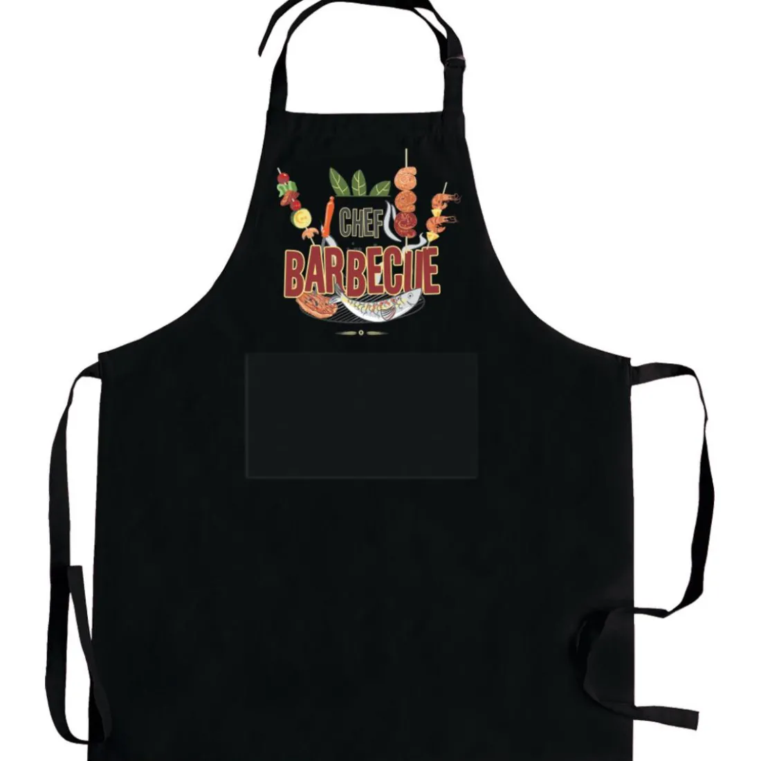 Tablier de cuisine Barbecue avec poche recyclé Noir 72 x 90