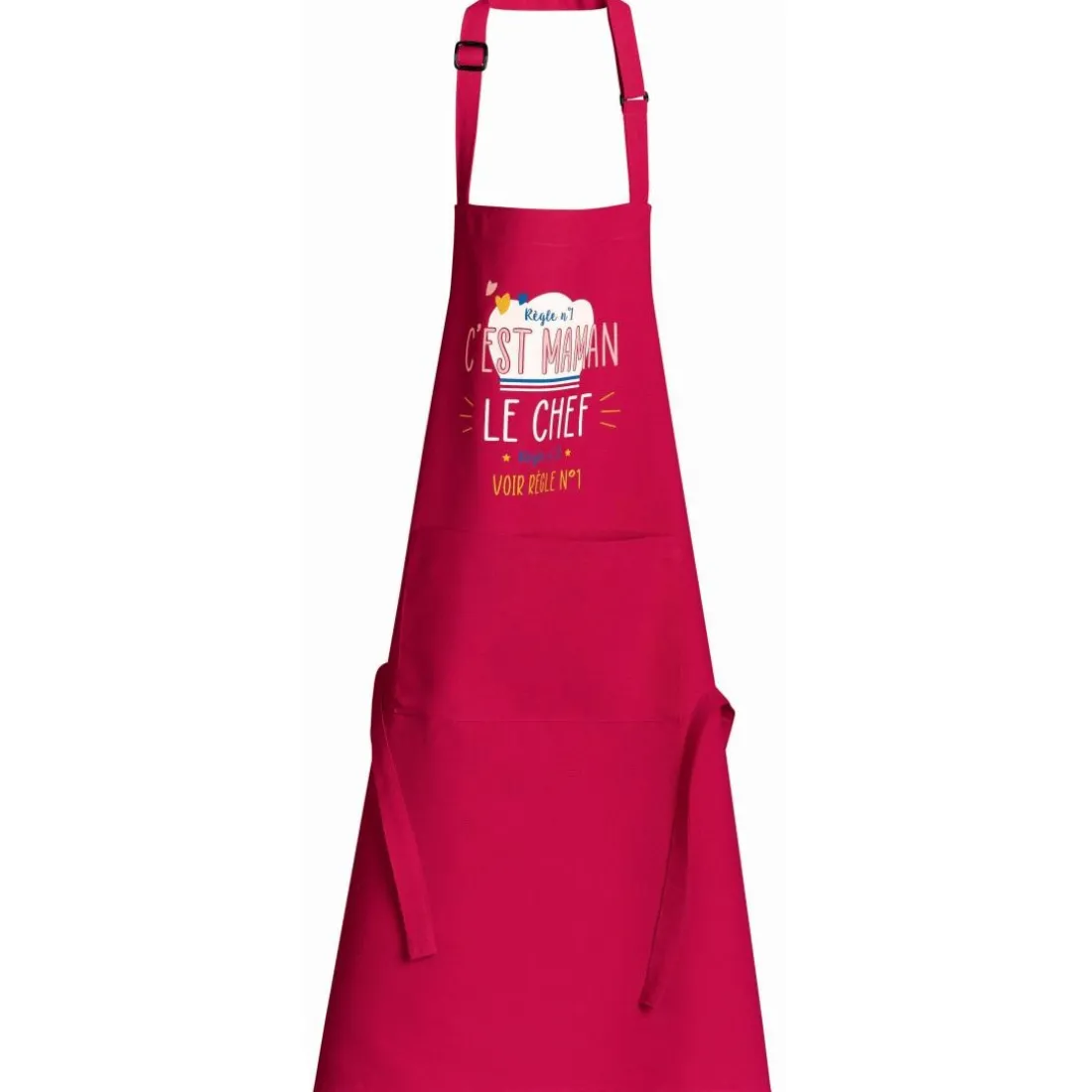 Tablier de cuisine Chef maman recyclé Rose 72 x 90