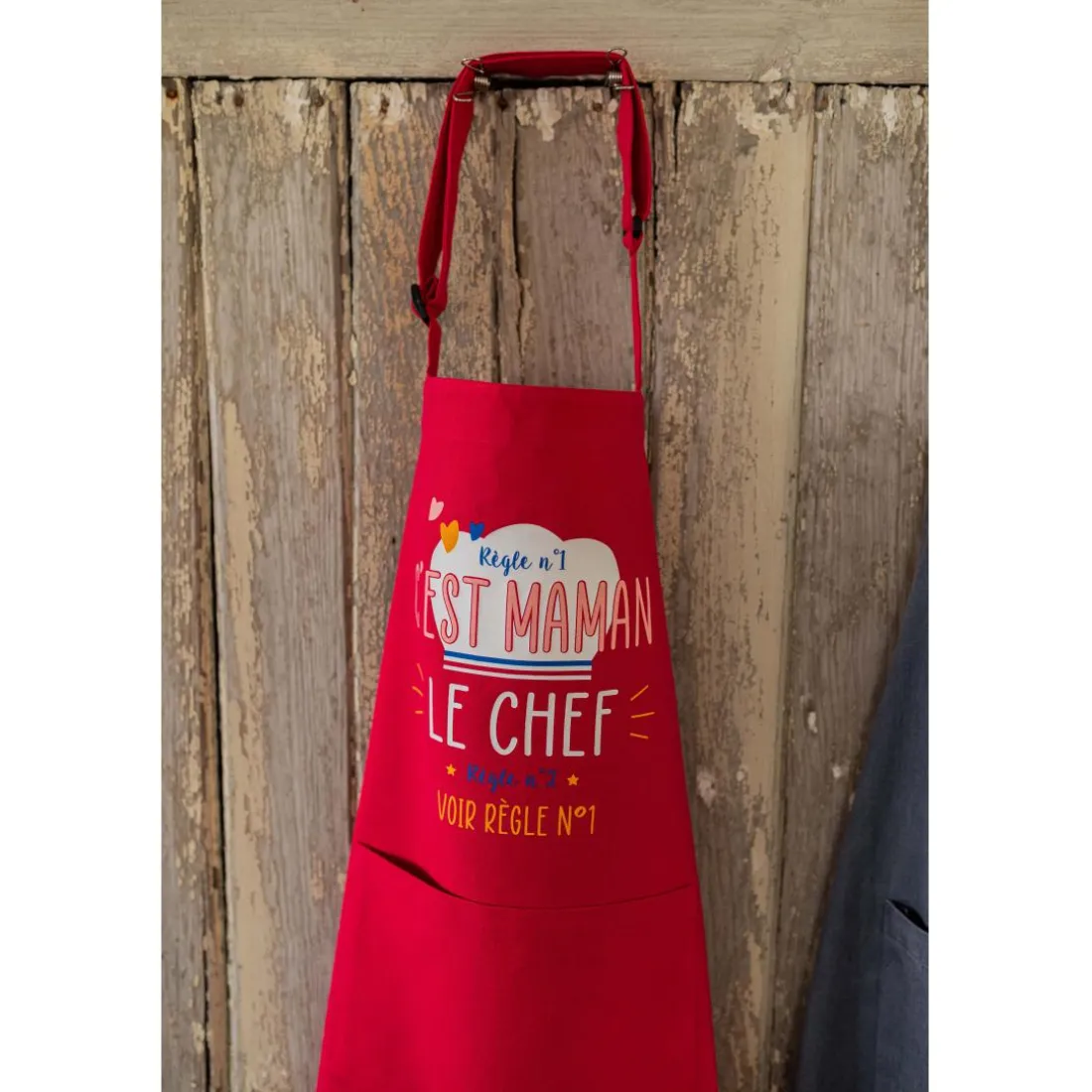 Tablier de cuisine Chef maman recyclé Rose 72 x 90