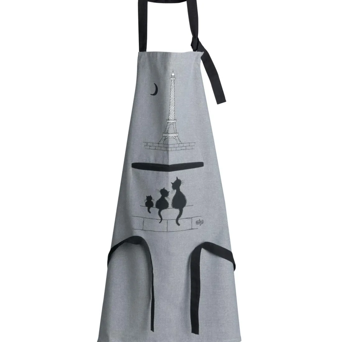 Tablier de cuisine Dubout Chats Eiffel Gris 72 x 85