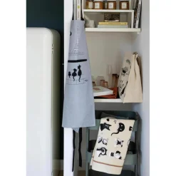 Tablier de cuisine Dubout Chats Eiffel Gris 72 x 85