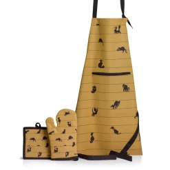 Tablier de cuisine Dubout Partition de chats Cannelle 72 x 85