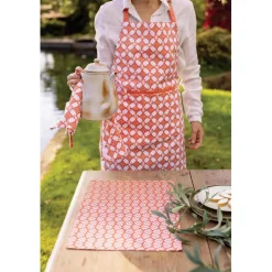 Tablier de cuisine enduit Fatou recyclé Corail 72 x 85