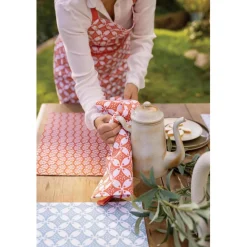 Tablier de cuisine enduit Fatou recyclé Corail 72 x 85