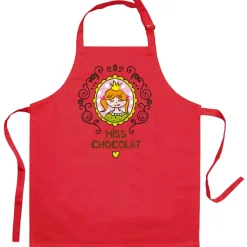Tablier de cuisine enfant Miss Chocolat recyclé Rouge 52 x 63