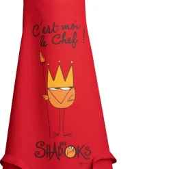 Tablier de cuisine enfant Shadok Roi Chef Rouge 52 x 63