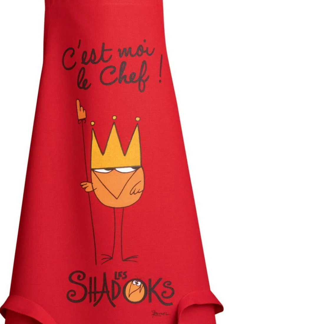 Tablier de cuisine enfant Shadok Roi Chef Rouge 52 x 63