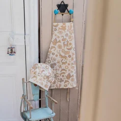 Tablier de cuisine et toque en coton bio Pandi Naturel 52 x 63