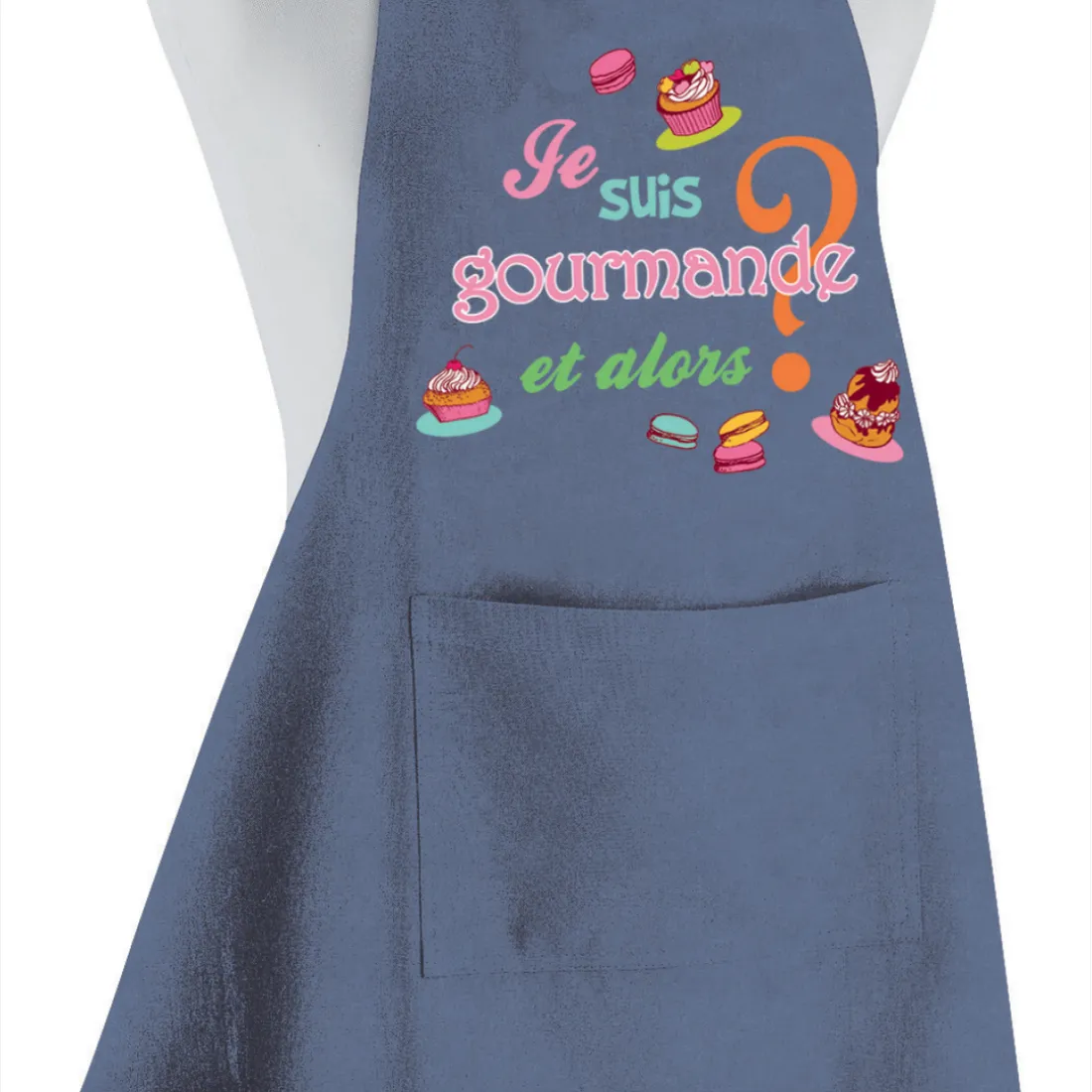 Tablier de cuisine Je suis gourmande Jeans 90 x 72