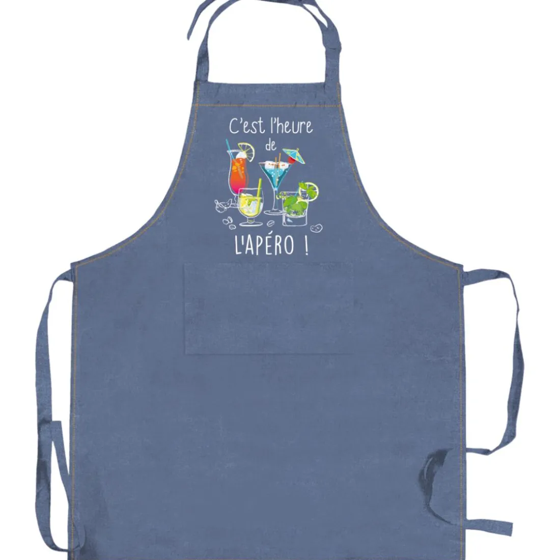 Tablier de cuisine L'apéro Jeans 90 x 72
