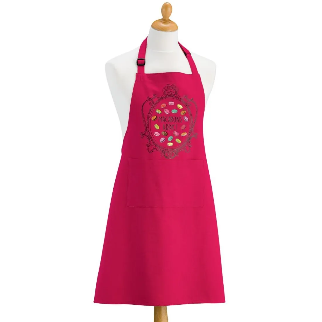 Tablier de cuisine Macarons Addict recyclé Rose 72 x 90