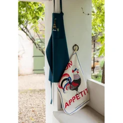 Tablier de cuisine recyclé Tour Eiffel avec poche Paon 85 x 72