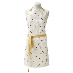 Tablier imprimé en coton CERISES-Rouge