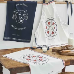 Tablier imprimé en coton La Vache qui rit-Beige