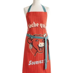 Tablier Imprimé Vache Qui Rit En Coton - VACHE QUI RIT - RÉTRO - 85 x 76 cm