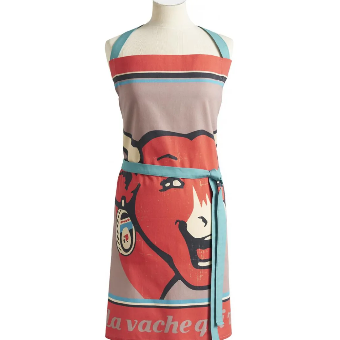 Tablier Imprimé Vache Qui Rit En Coton - VACHE QUI RIT - 85 x 76 cm