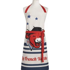 Tablier Imprimé Vache Qui Rit En Coton - VACHE QUI RIT - FRENCH VACHE - 85 x 76 cm
