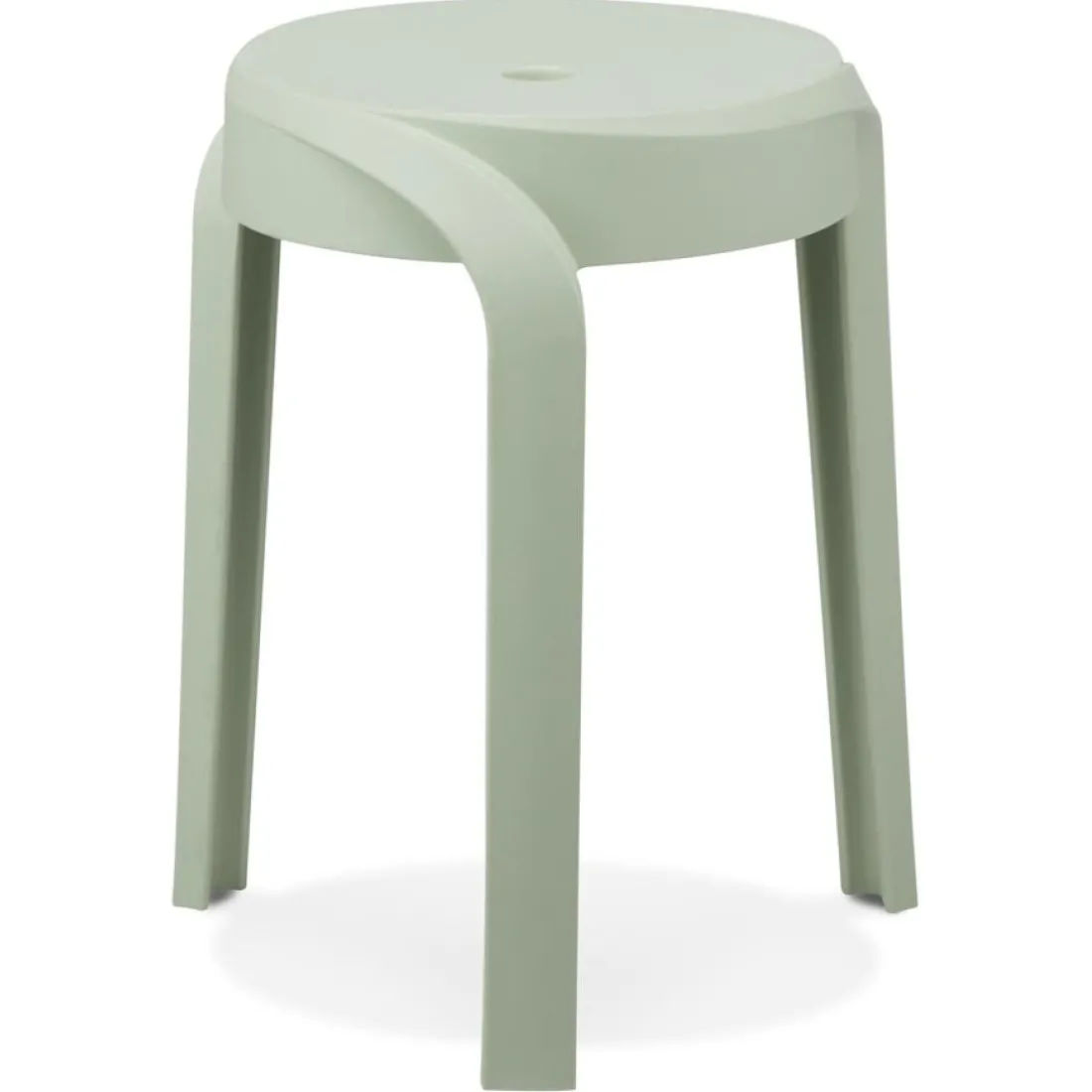 Tabouret bas empilable 'POMPA' en matière plastique vert clair