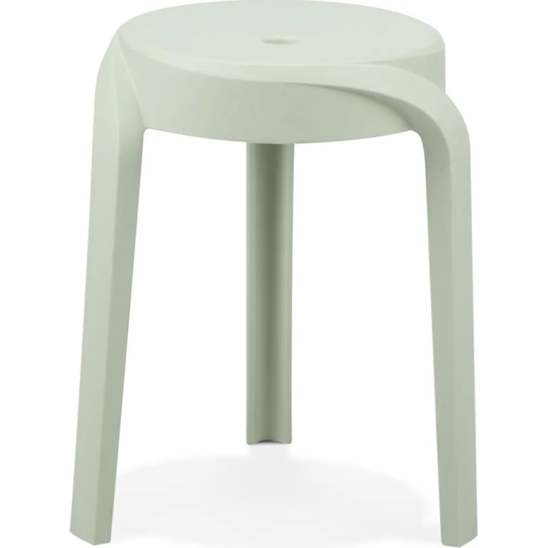 Tabouret bas empilable 'POMPA' en matière plastique vert clair