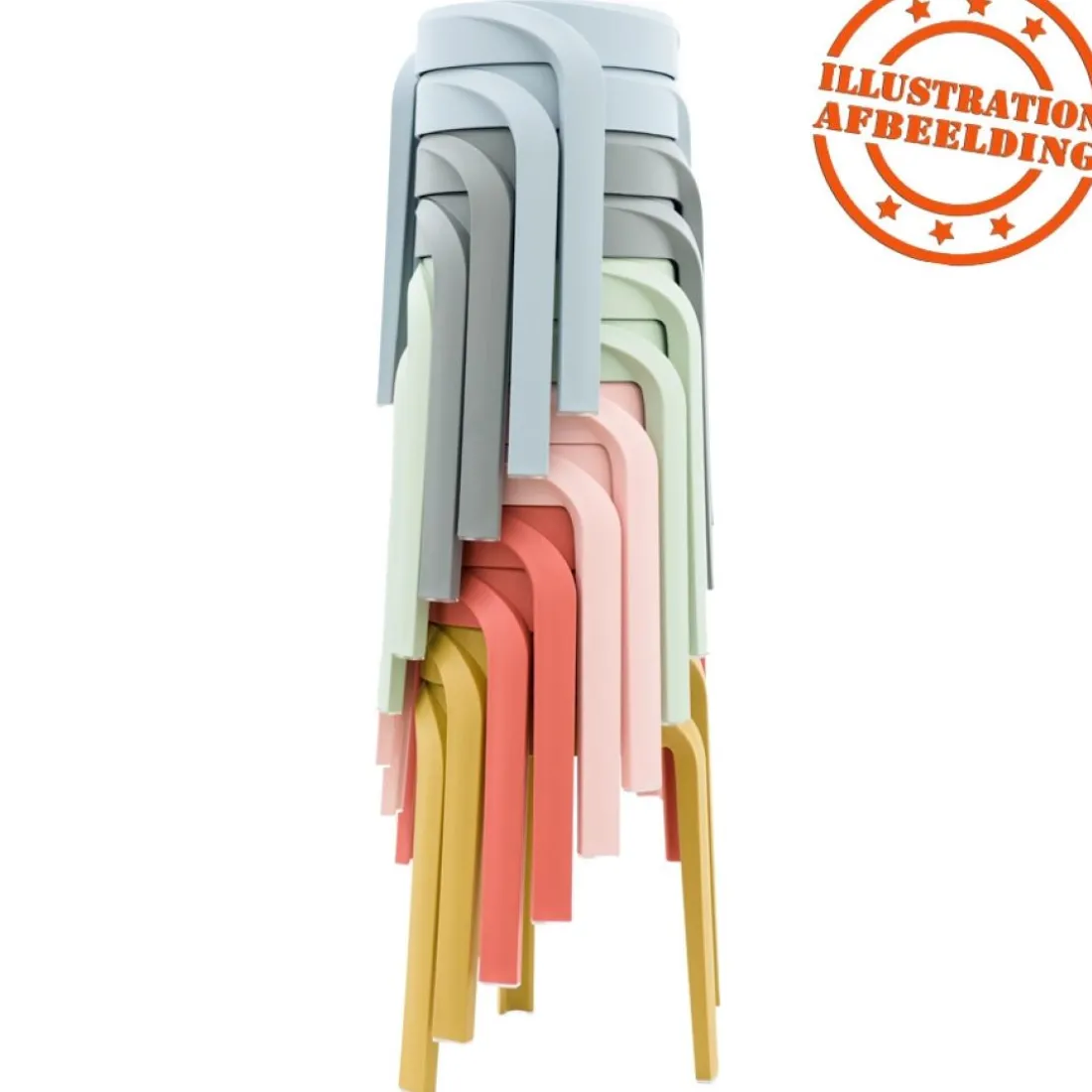 Tabouret bas empilable 'POMPA' en matière plastique vert clair