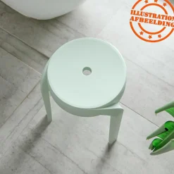 Tabouret bas empilable 'POMPA' en matière plastique vert clair