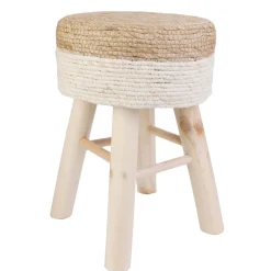 Tabouret Blanc et bois ANTONIO