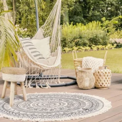 Tabouret Blanc et bois ANTONIO