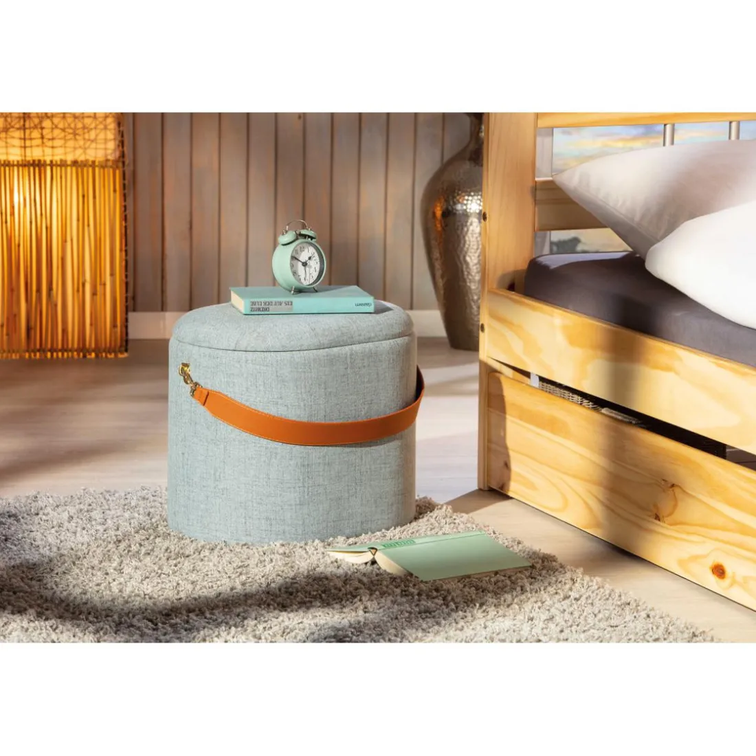 Tabouret Coffre Gris SAVANA