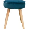 Tabouret En Velours Bleu Foncé VELVET
