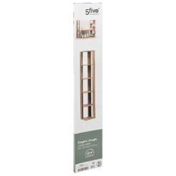 Étagère colonne d'angle effet chêne naturel beige