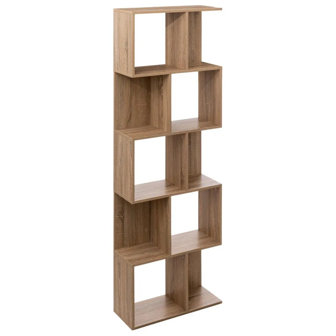 Étagère colonne double effet chêne naturel beige