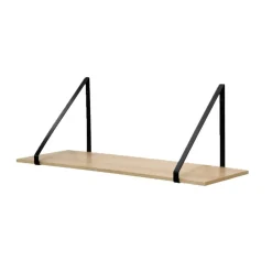 Étagère murale grande profondeur en bois avec support en métal