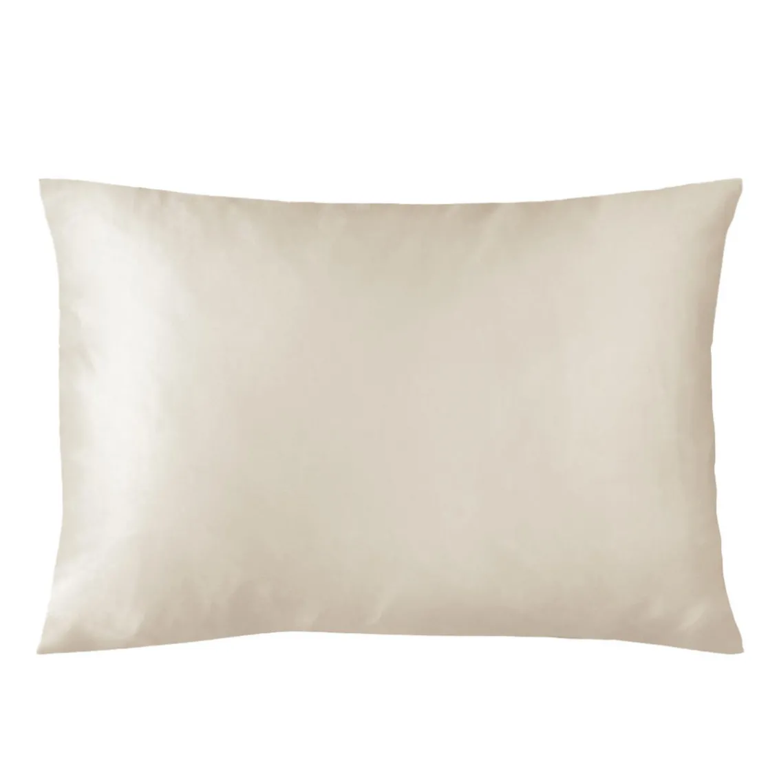 Taie de traversin, Taie d'oreiller satin de coton uni TERTIO® - Ecru uni