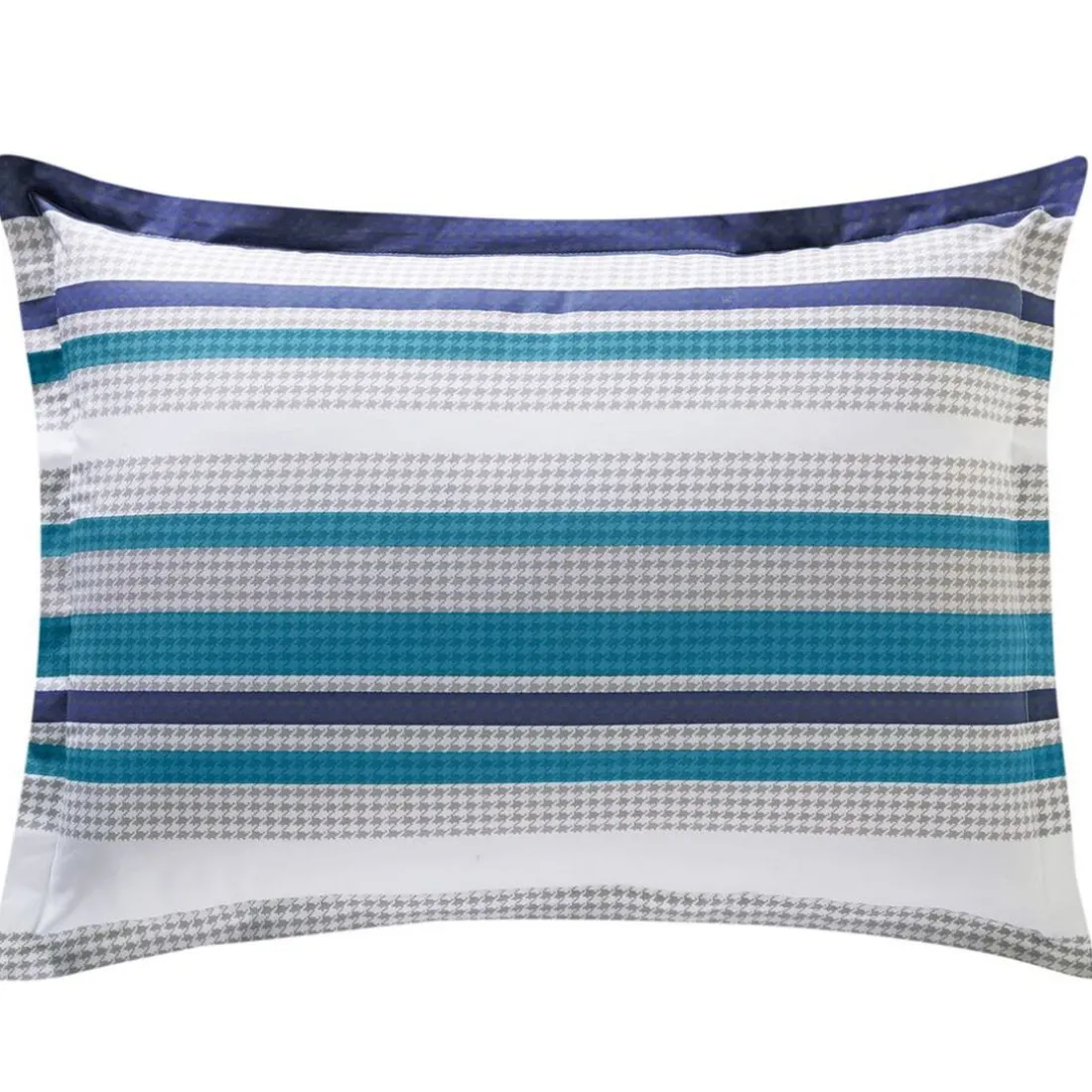 Taie d'oreiller CAP ÉTÉ bleu à motifs géométriques
