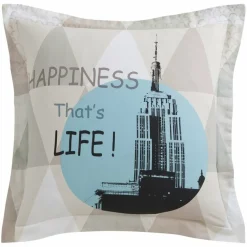 Taie d'oreiller coton HAPPINESS